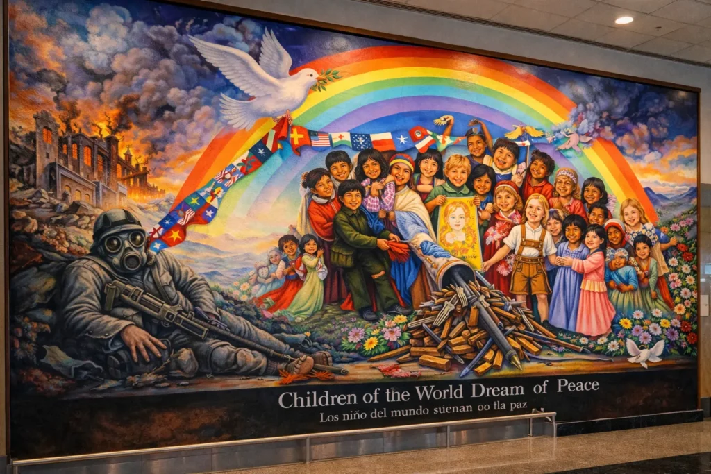 Children of the World Dream of Peace mural at Denver International Airport.