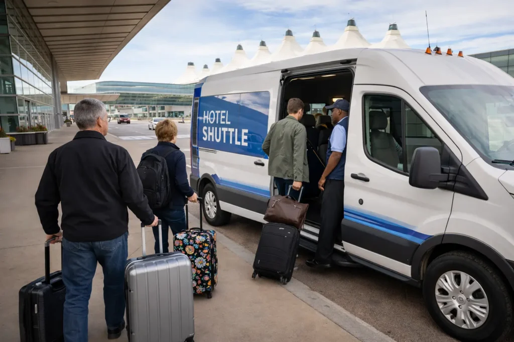 Free shuttle service from Denver airport hotels near DIA