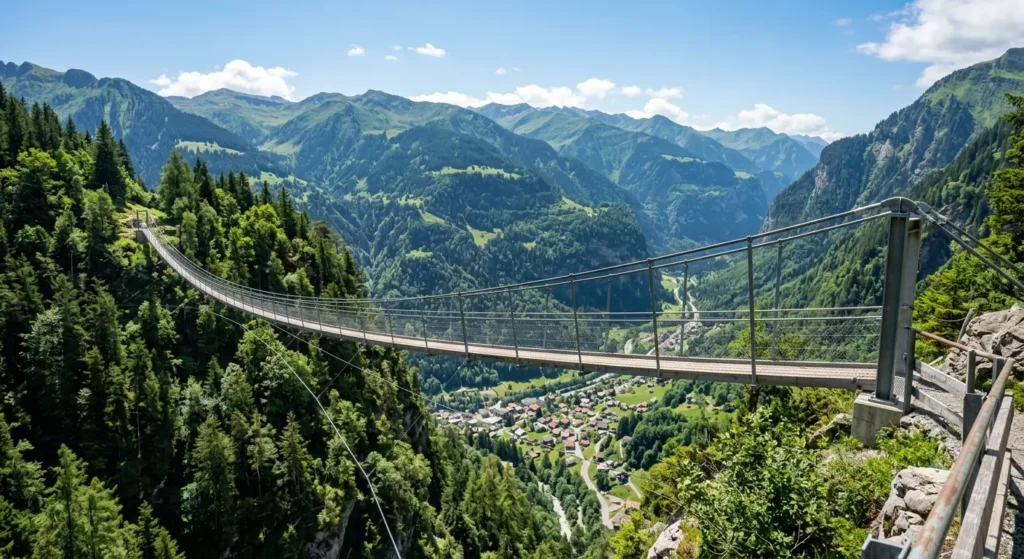 Gatlinburg SkyBridge pedestrian suspension bridge overlooking the Smoky Mountains