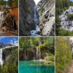 Collage of waterfalls near Denver, Colorado, including easy, moderate, and day-trip hikes